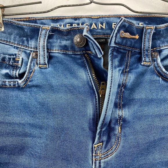 American Eagle Women's Jeans Size 00 Distressed Mom Regular Soft Stretch Denim - Picture 9 of 16